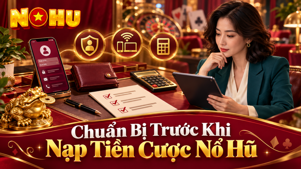 Chuẩn bị trước khi nạp tiền cược Nổ Hũ